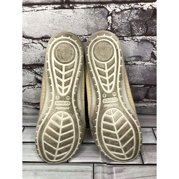 Crocs Melbourne II Khaki Canvas Slip on Loafers Boat Shoes Women’s Sz 6M US/36EU - Picture 13 of 16